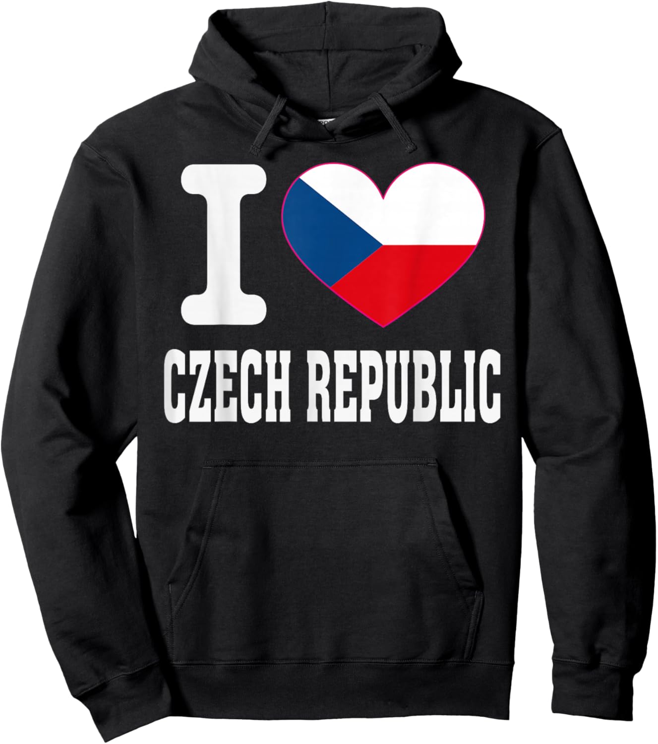 I Love Czech Republic Heart Souvenir Lovers Pride Travel Hoodie - Hoodie | Black