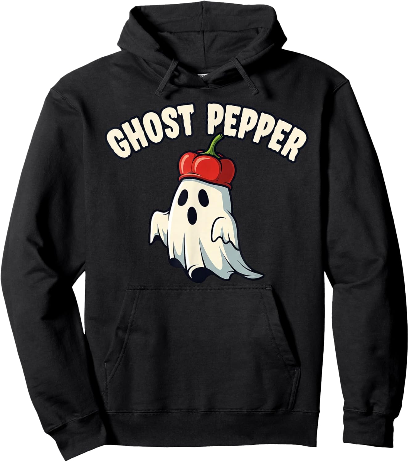 Ghost Pepper Spicy Food Halloween Pun Hoodie - Hoodie | Black