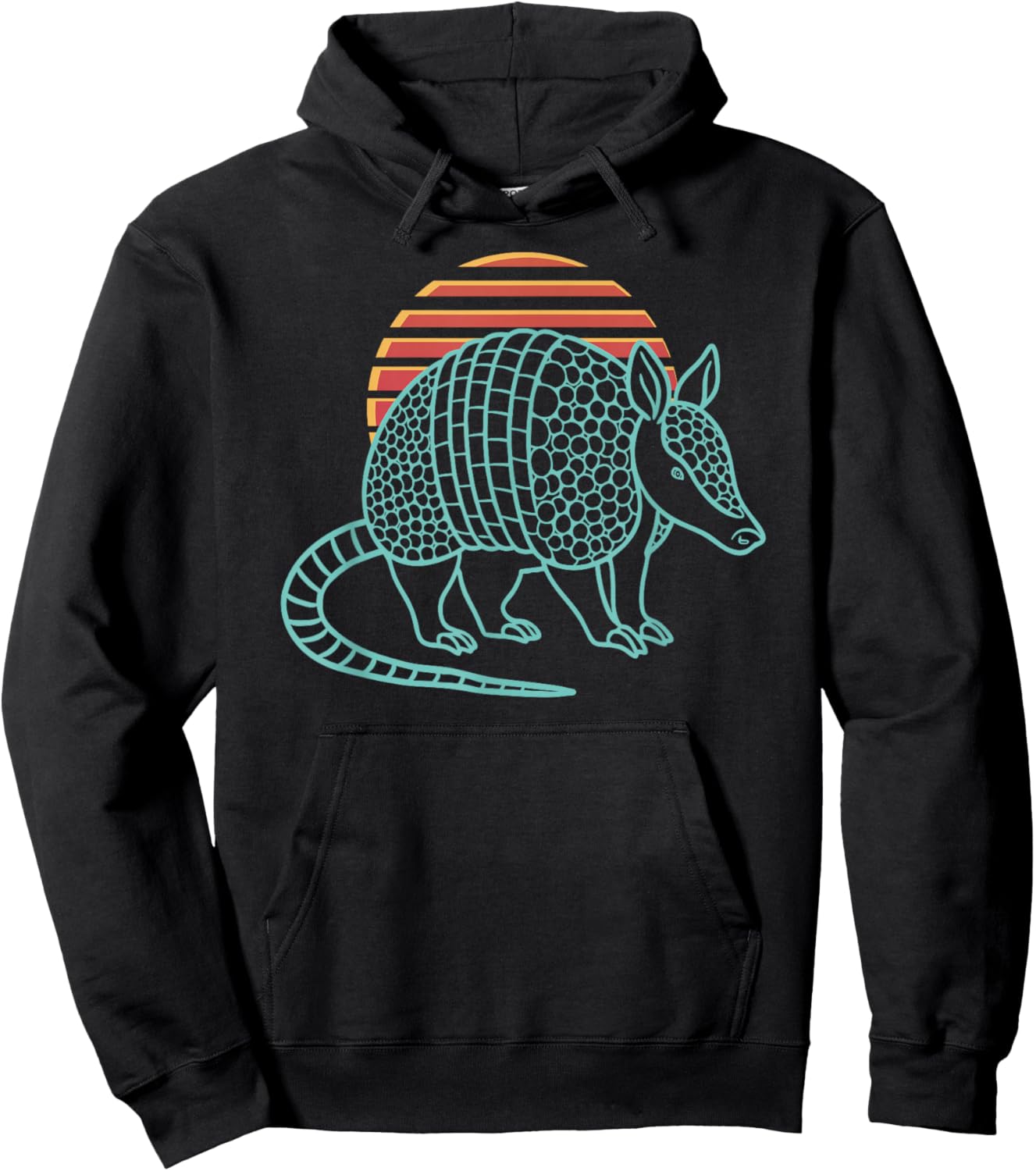 Armadillo Lover Animal Retro Synthwave 80s Hoodie - Hoodie | Black