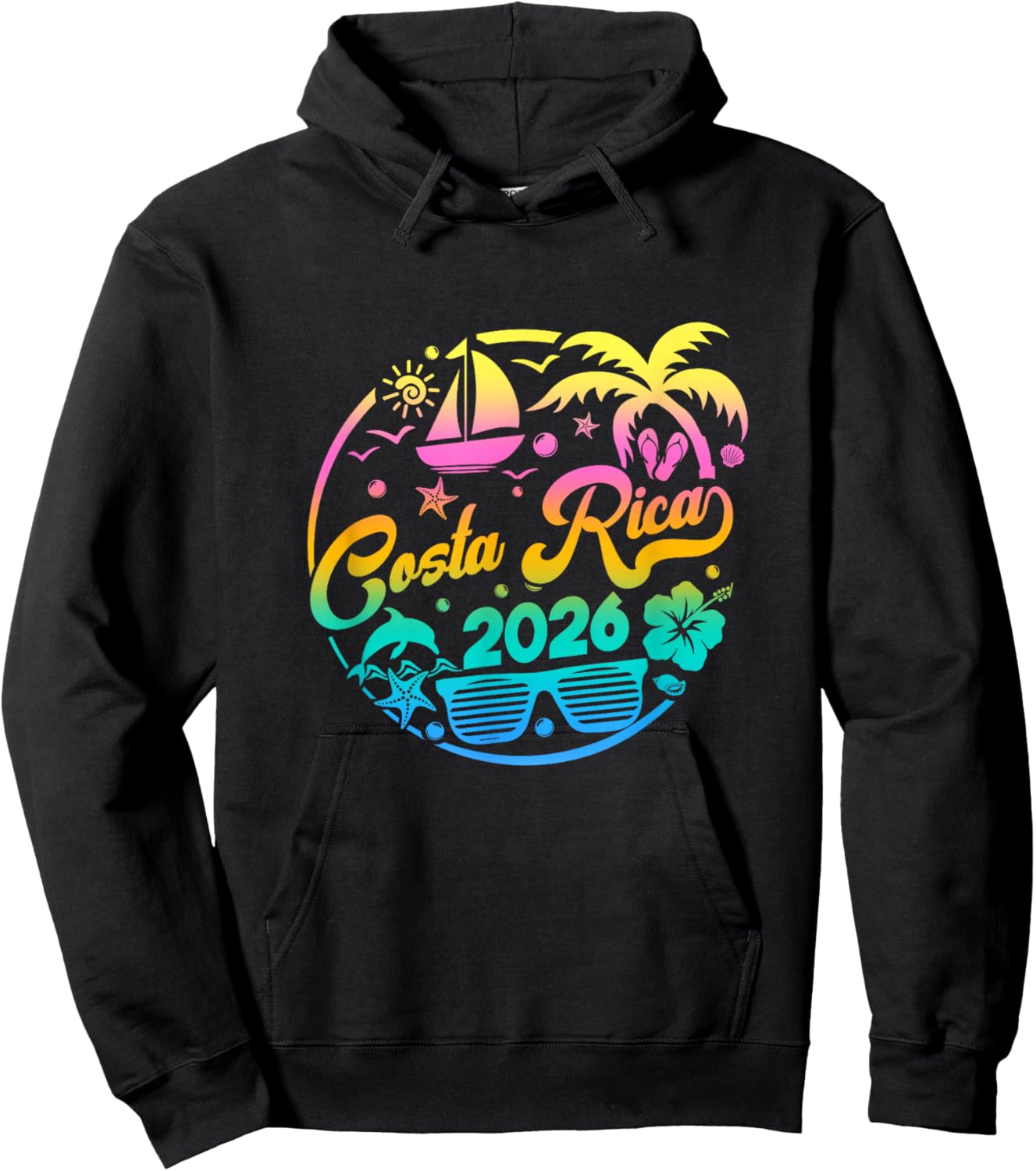 Costa Rica 2026 Family Vacation Beach Matching Group Hoodie - Hoodie | Black