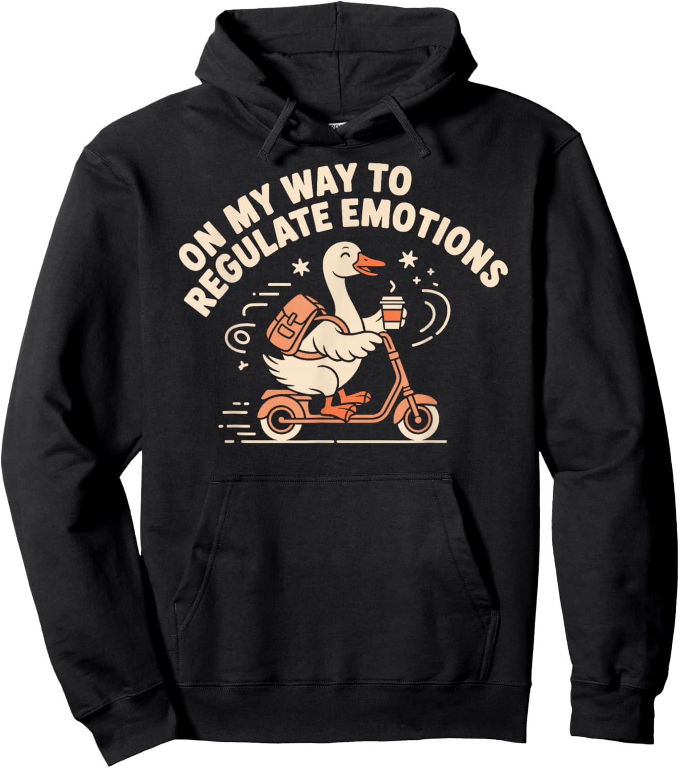 On My Way to Regulate Emotions Mental Health Counselor Goose Hoodie - Hoodie | Black
