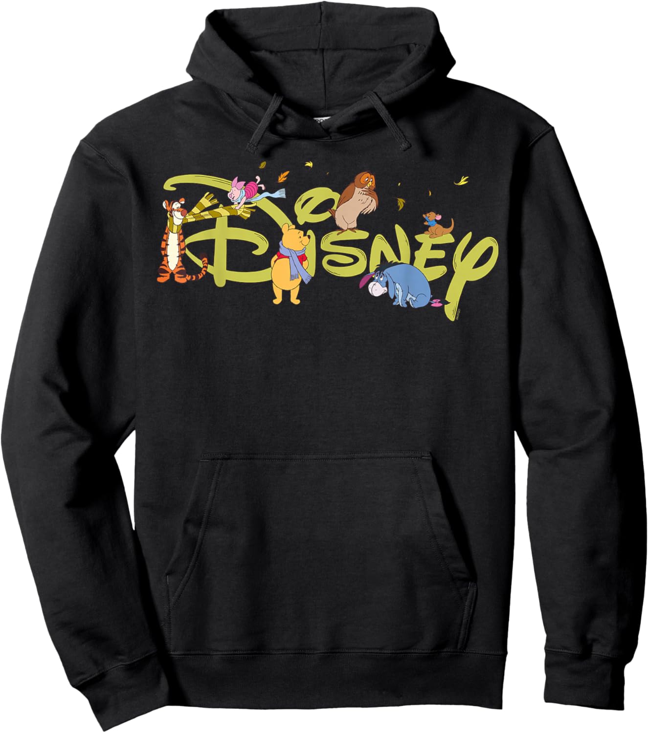 Disney Winnie The Pooh & Friends Script Logo Trip Vacation Hoodie - Hoodie | Black