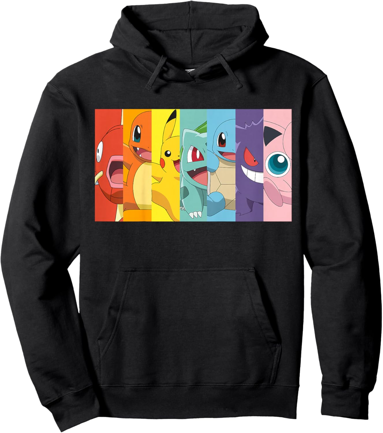 Pokémon Group Shot Poke Portrait Rainbow Hoodie - Hoodie | Black