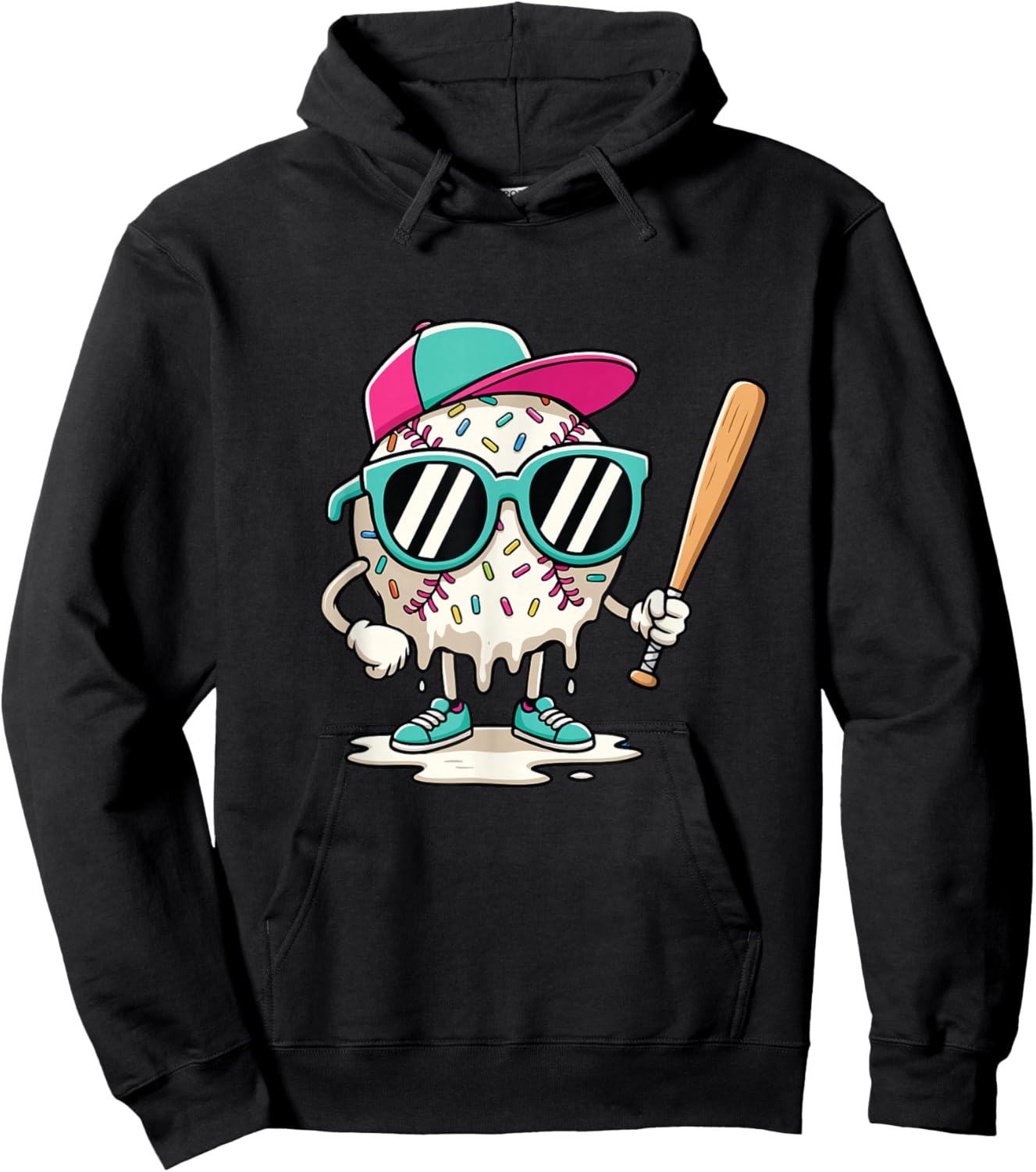 Dripping Baseball - Baseball Lover Player Baseballer Hoodie - Hoodie | Black