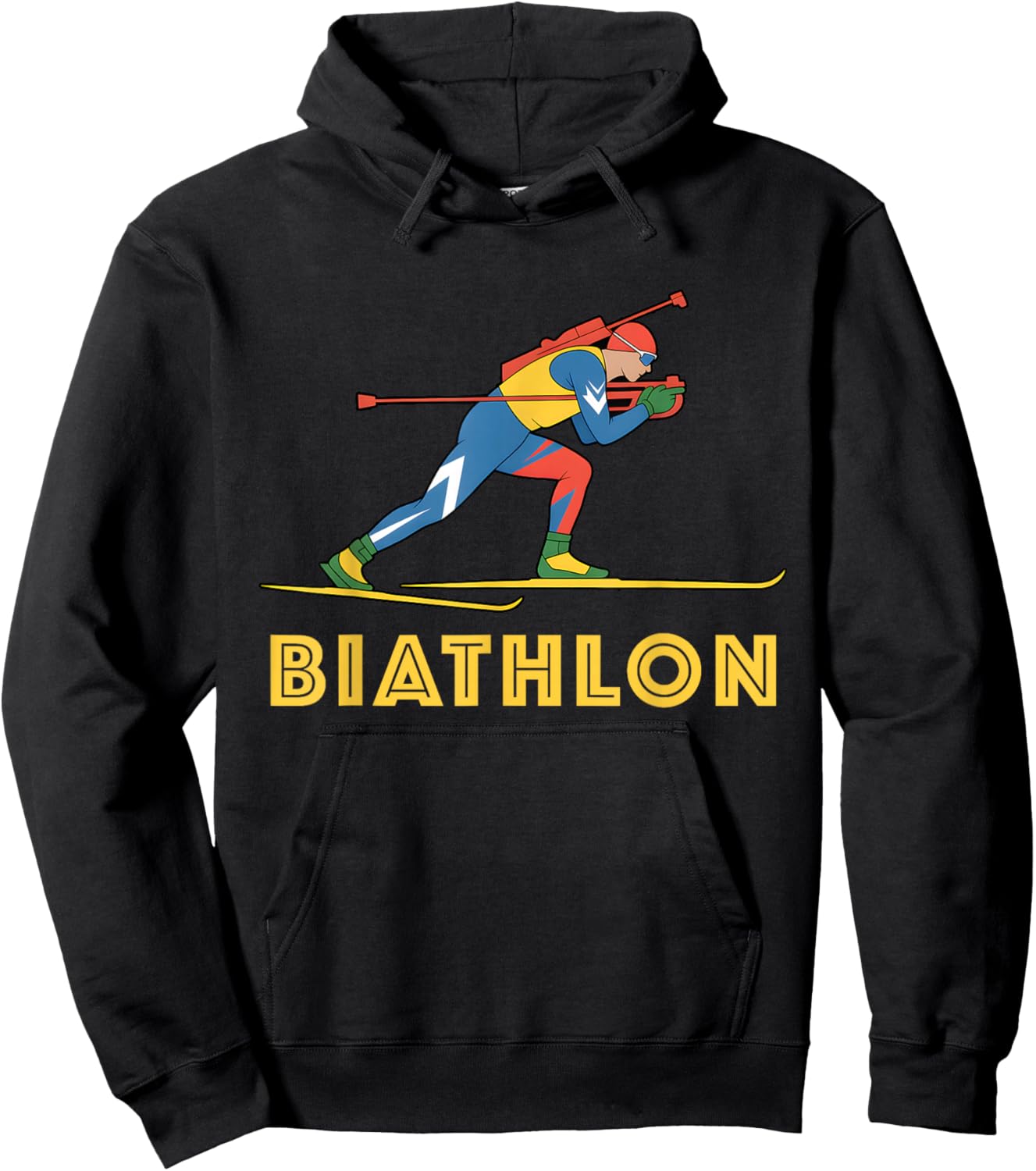 Biathlon Winter Sports Cross Country Skiing Biathlete Design Hoodie - Hoodie | Black