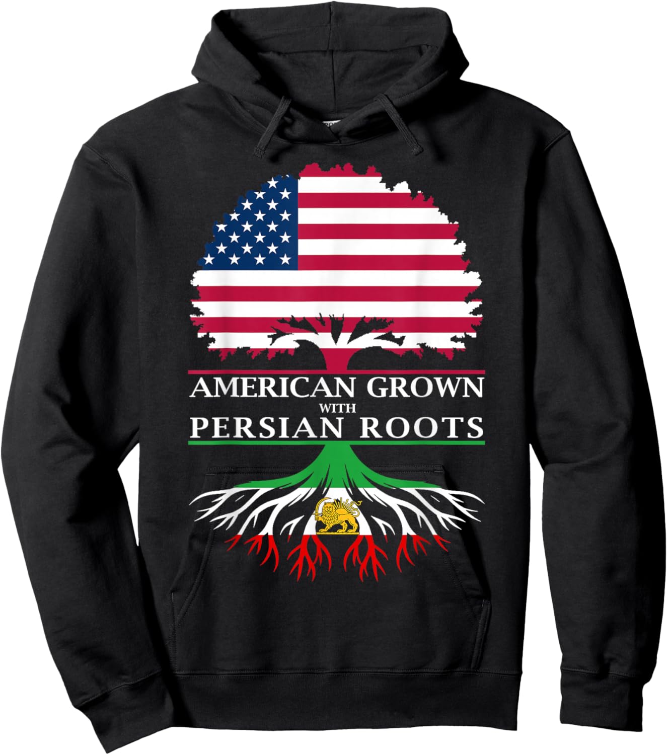 American Grown with Persian Roots Hoodie - Hoodie | Black