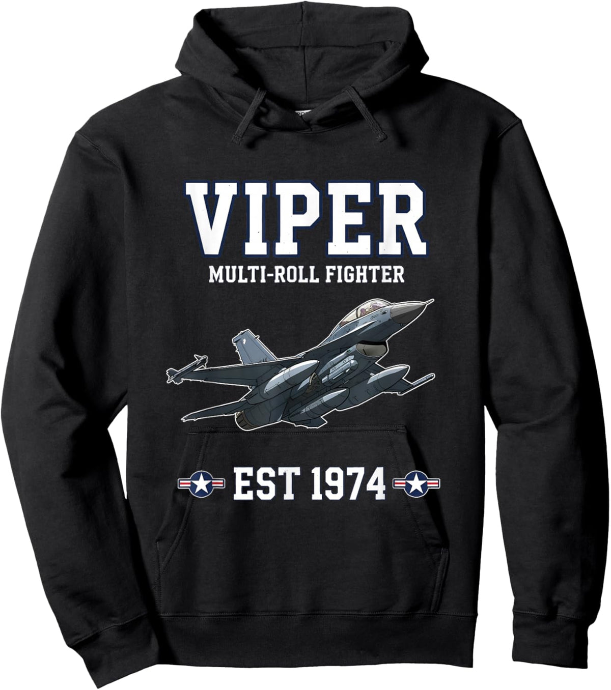 Viper Jet Fighter Collegiate Graphic Hoodie - Hoodie | Black
