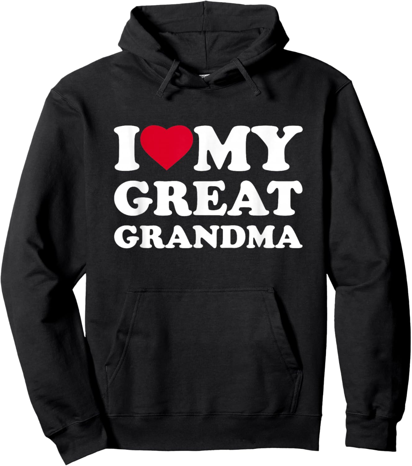 I Love My Great Grandma Heart Family Grandma Hoodie - Hoodie | Black