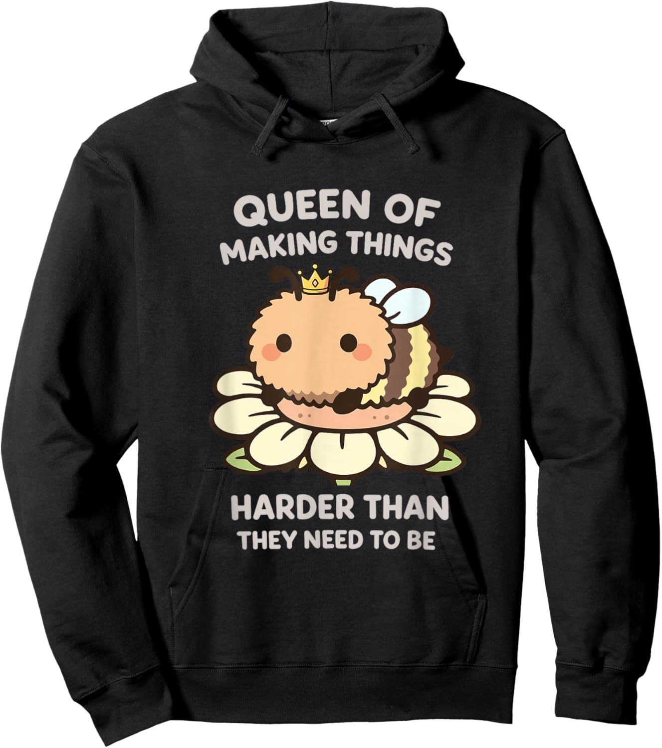 Funny Bee Queen Lover Meme Kawaii Funny Girls Women Hoodie - Hoodie | Black