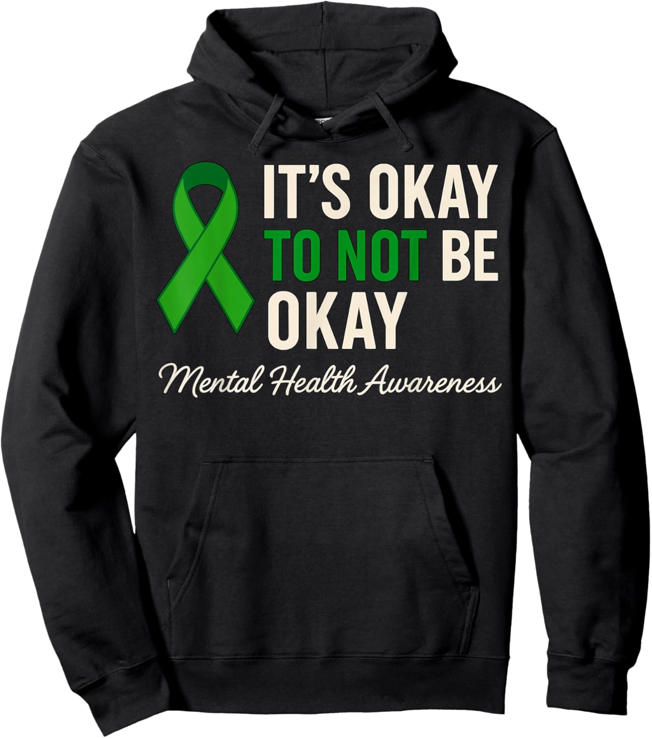 It's Okay to not be Okay Mental Health Awareness Hoodie - Hoodie | Black
