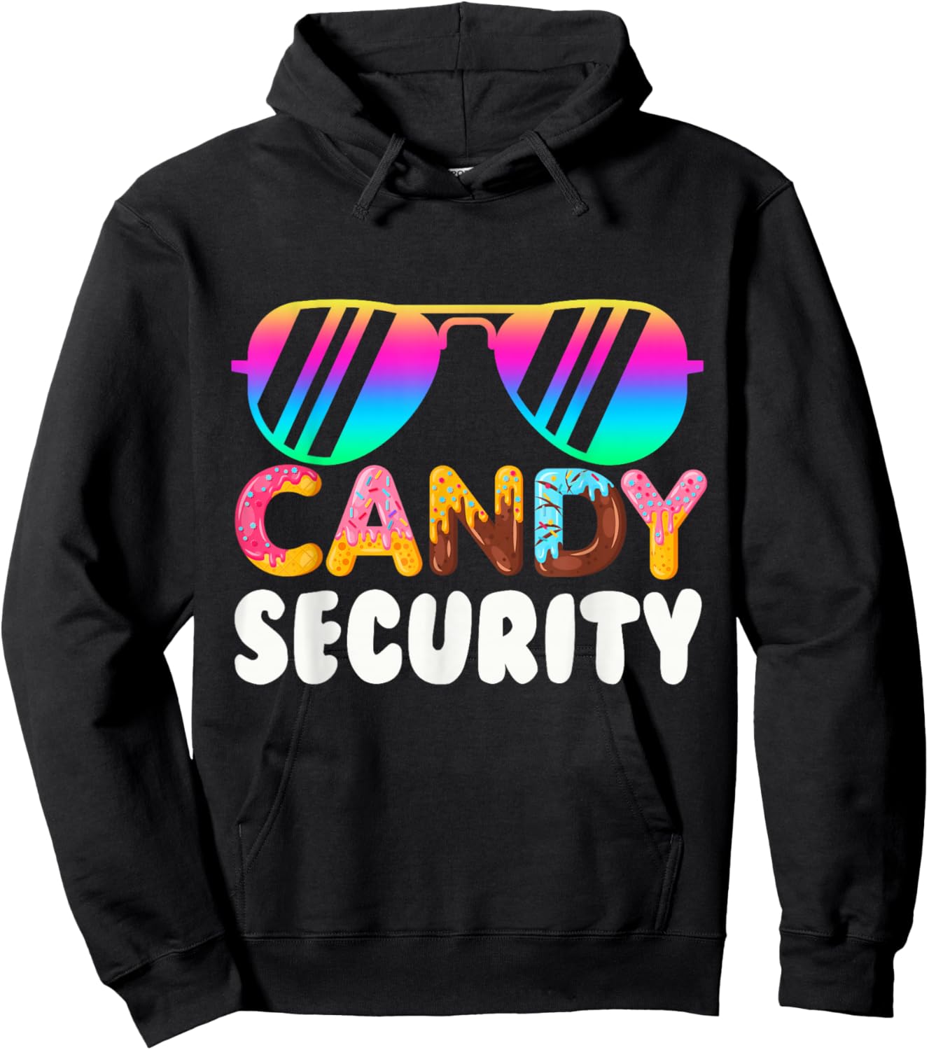 Candyland Candy Security Funny Candy Halloween Costume Adult Hoodie - Hoodie | Black
