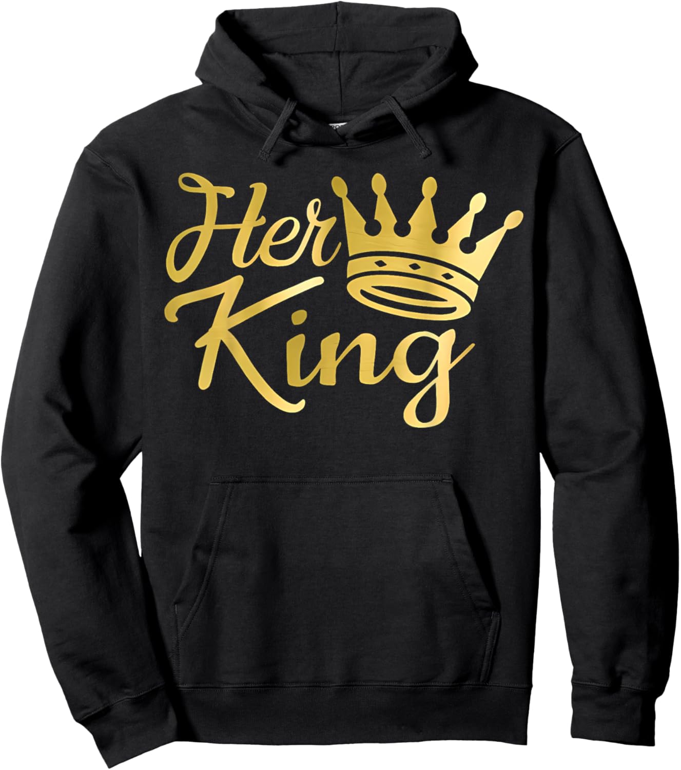 Funny Her King and His Queen Couple Matching Hoodie - Hoodie | Black