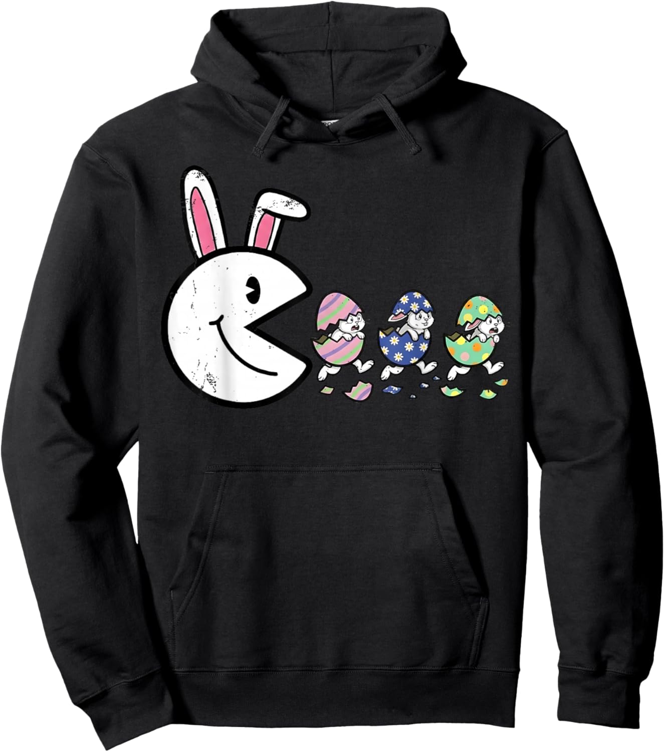 Easter Egg Video Game Eating Bunny Eggs Gamer Men Boys Kids Hoodie - Hoodie | Black