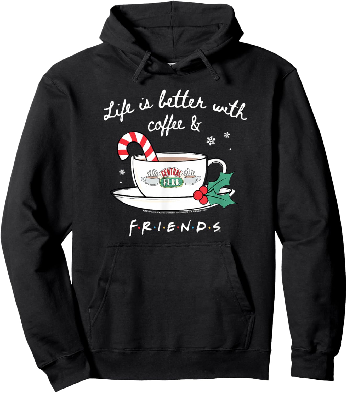 Friends Life is Better with Coffee Christmas Cup TV Show Hoodie - Hoodie | Black