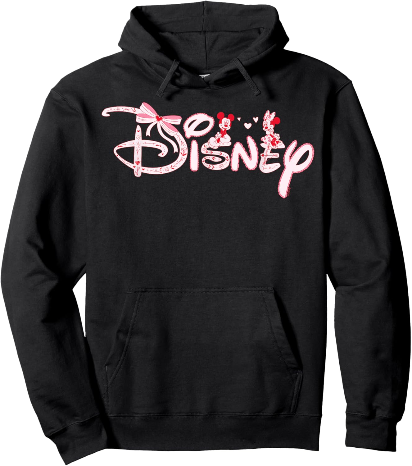 Disney Mickey & Minnie Coquette Valentine's Day Cute Trip Hoodie - Hoodie | Black