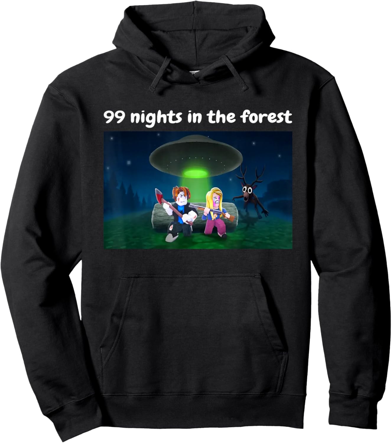 Funny 99 Nights in The Forest Birthday for Youth Boys Girls Hoodie - Hoodie | Black