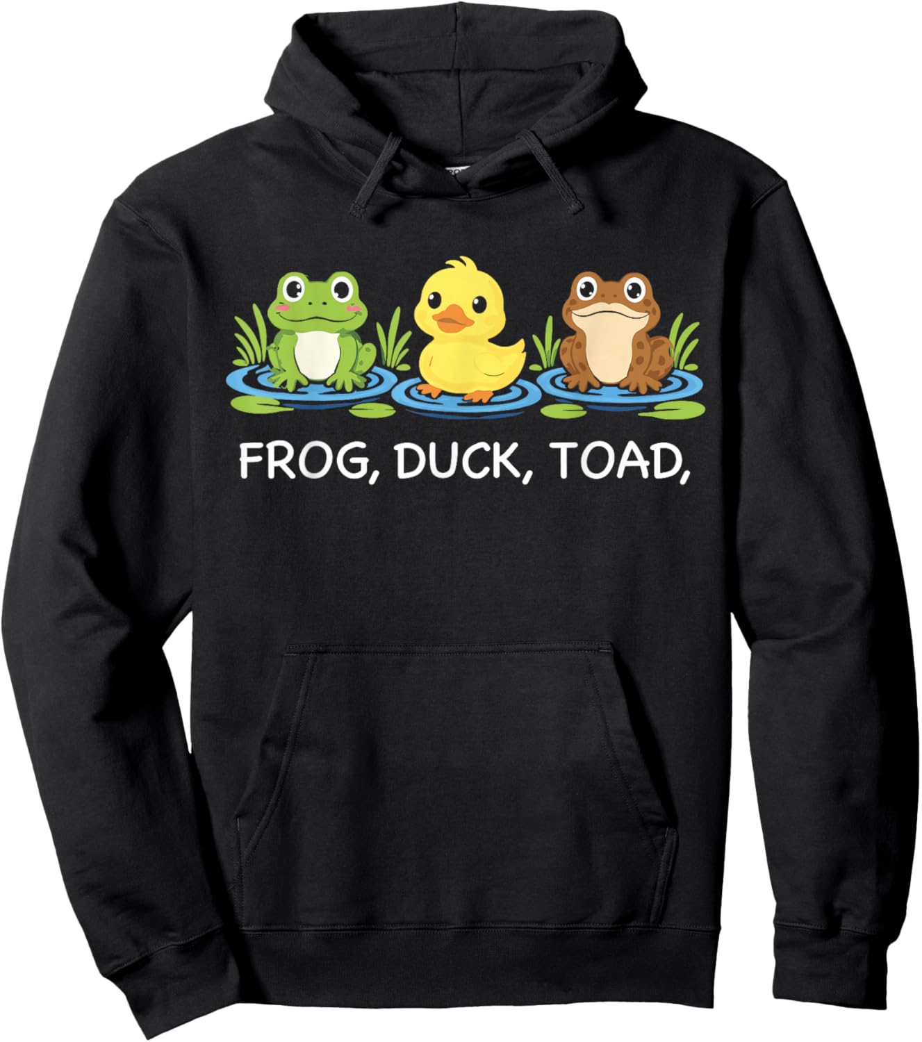 Frog Duck Toad Zoological Funny Women Hoodie - Hoodie | Black