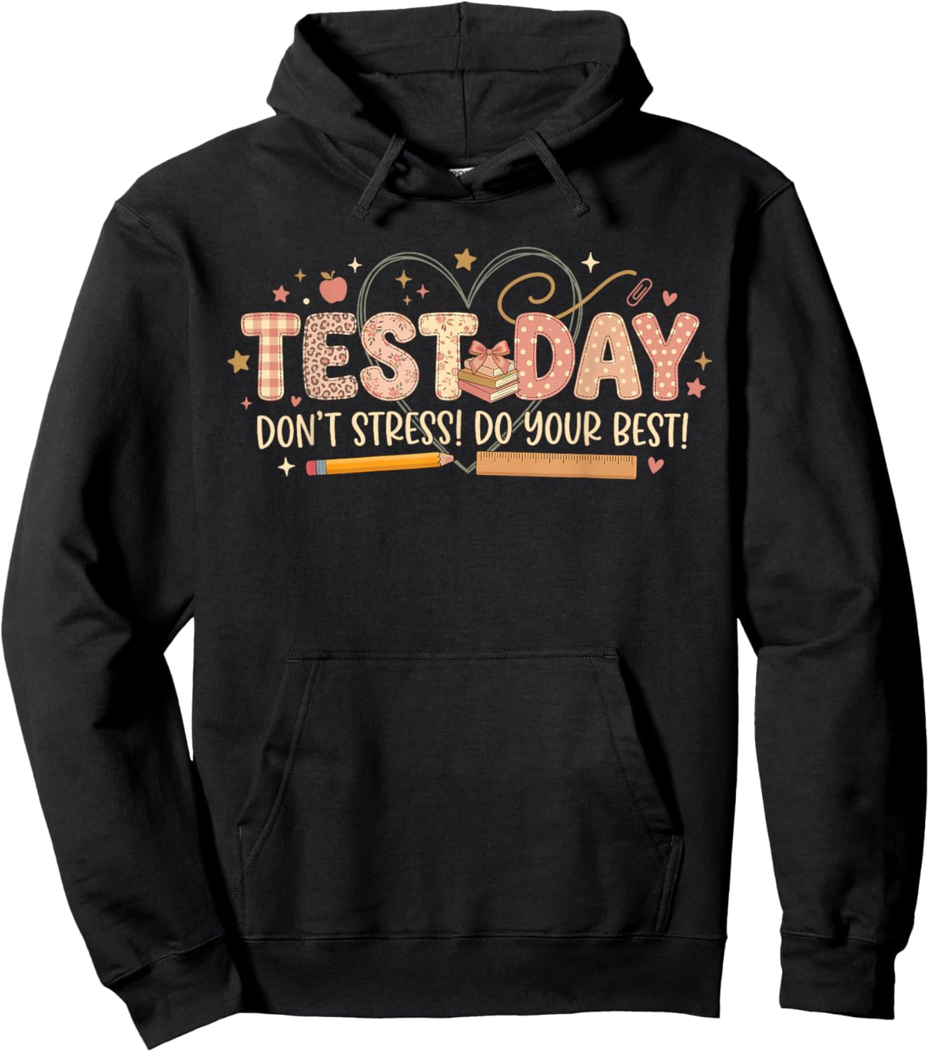 Test Day Vibes Funny State Testing Day Teacher Student Exam Hoodie - Hoodie | Black
