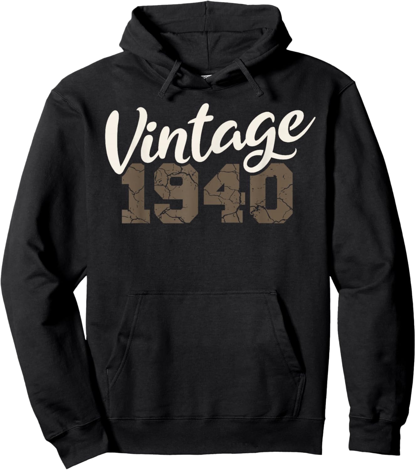 Vintage 1940 Birthday Men Women Retro Distressed Graphic Hoodie - Hoodie | Black