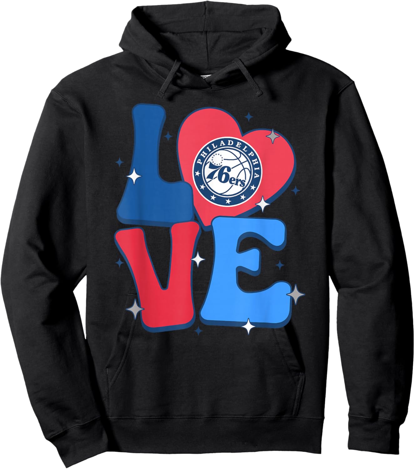 NBA Philadelphia 76ers Valentine's Day Love Hoodie - Hoodie | Black