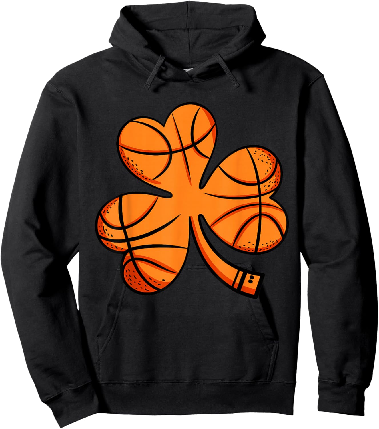 Basketball Irish Shamrock Clover Sports St. Patricks Day Hoodie - Hoodie | Black