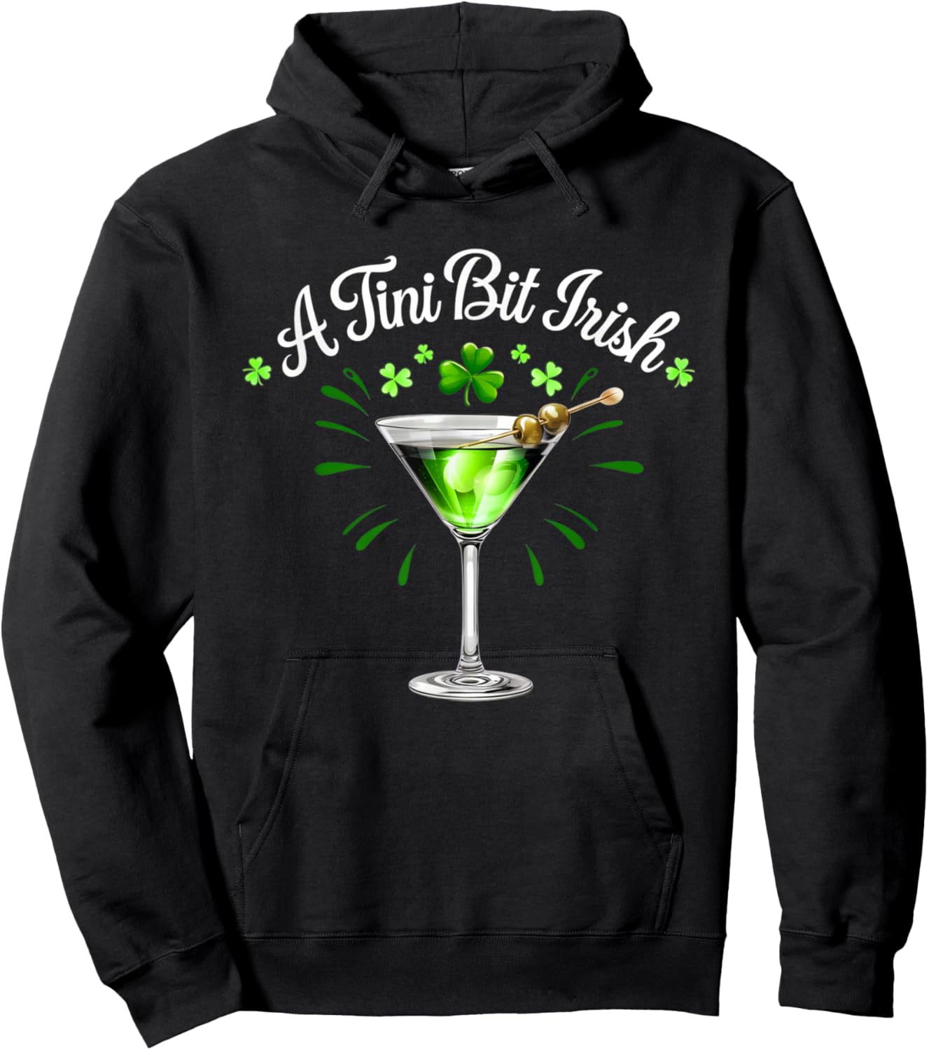 A Tiny Bit Irish Lucky Irish Girls St Patrick's Day Hoodie - Hoodie | Black