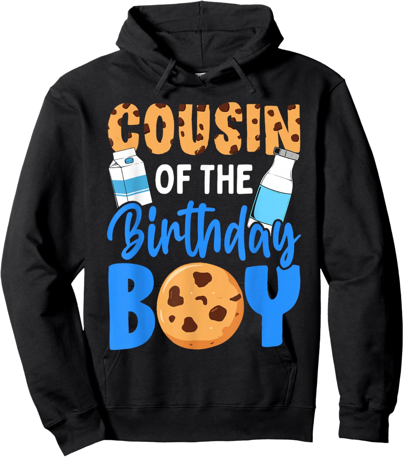 Cousin of The Birthday boy Milk and Cookies 1st Birthday Hoodie - Hoodie | Black