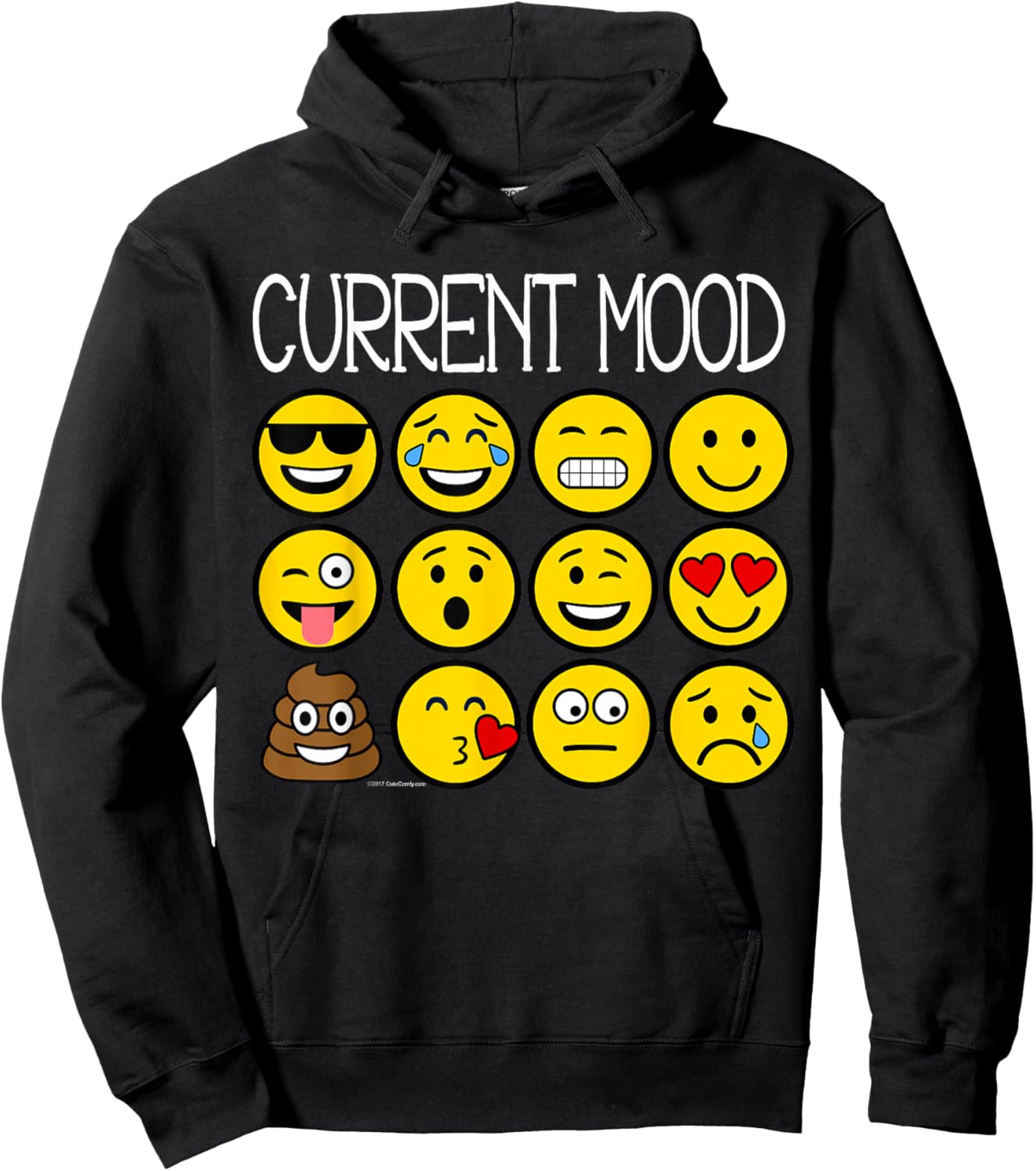 Point to Current Mood Emoticon Happy Emotion Faces Kids Boys Hoodie - Hoodie | Black