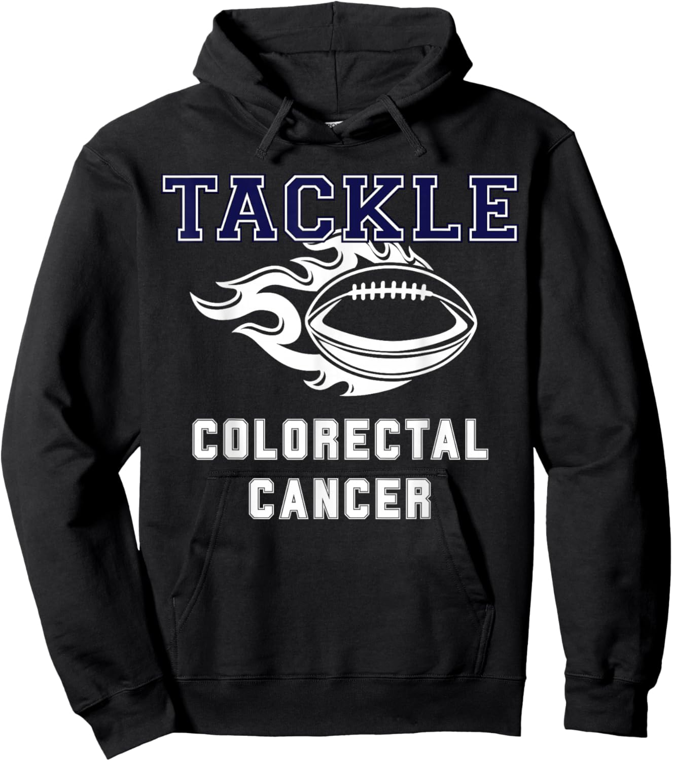 Tackle Colorectal Cancer Awareness Football Hoodie - Hoodie | Black