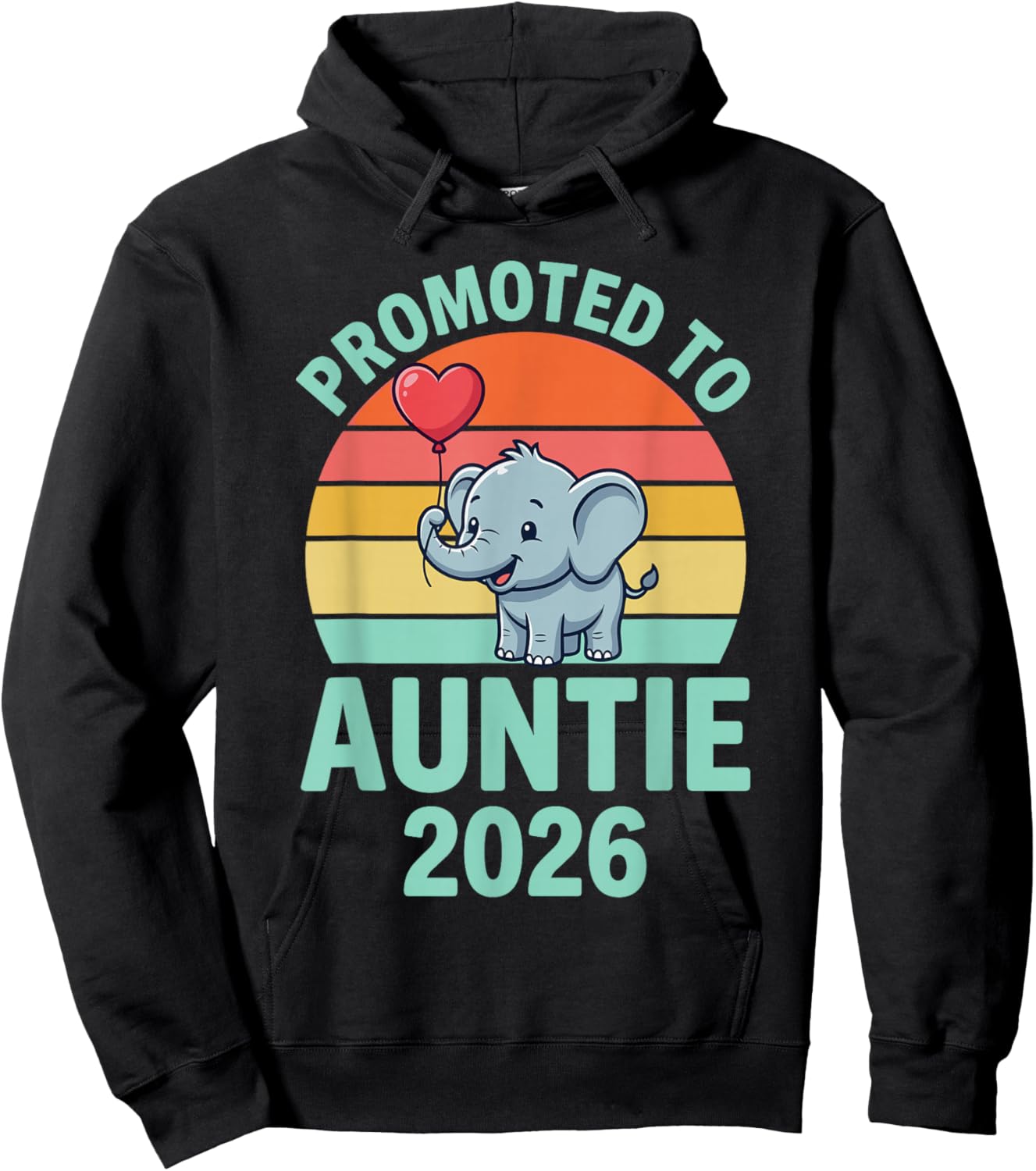 First Time Aunt Promoted Auntie 2026 New Baby Announcement Hoodie - Hoodie | Black
