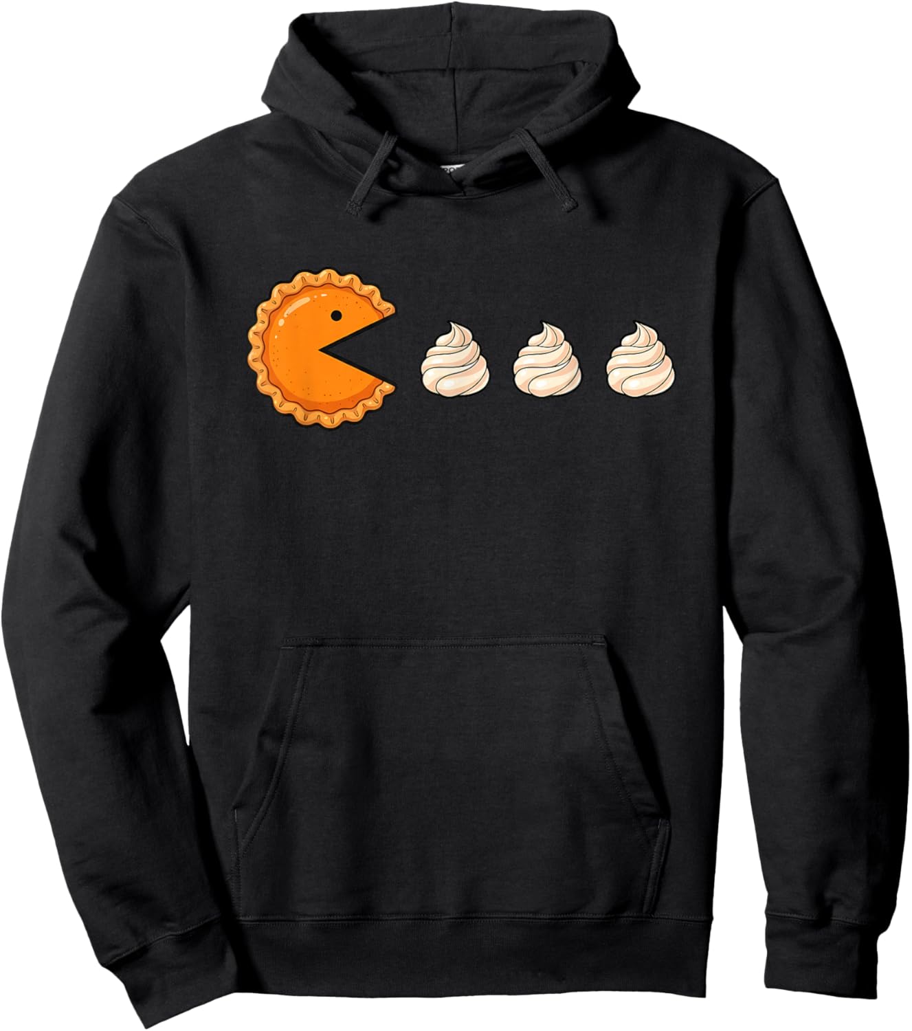 Funny Pumpkin Pie Eating Whip Cream Video Game Fall Season Hoodie - Hoodie | Black