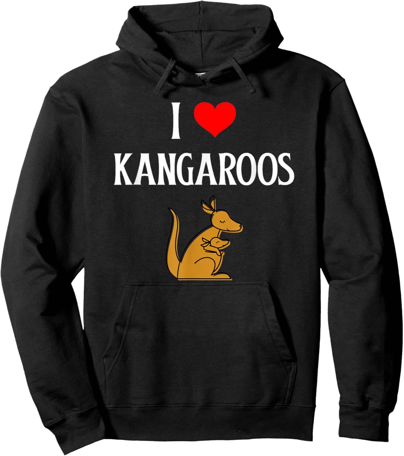 I Love Kangaroos I Heart Kangaroos Australian Kangaroo Lover Hoodie - Hoodie | Black