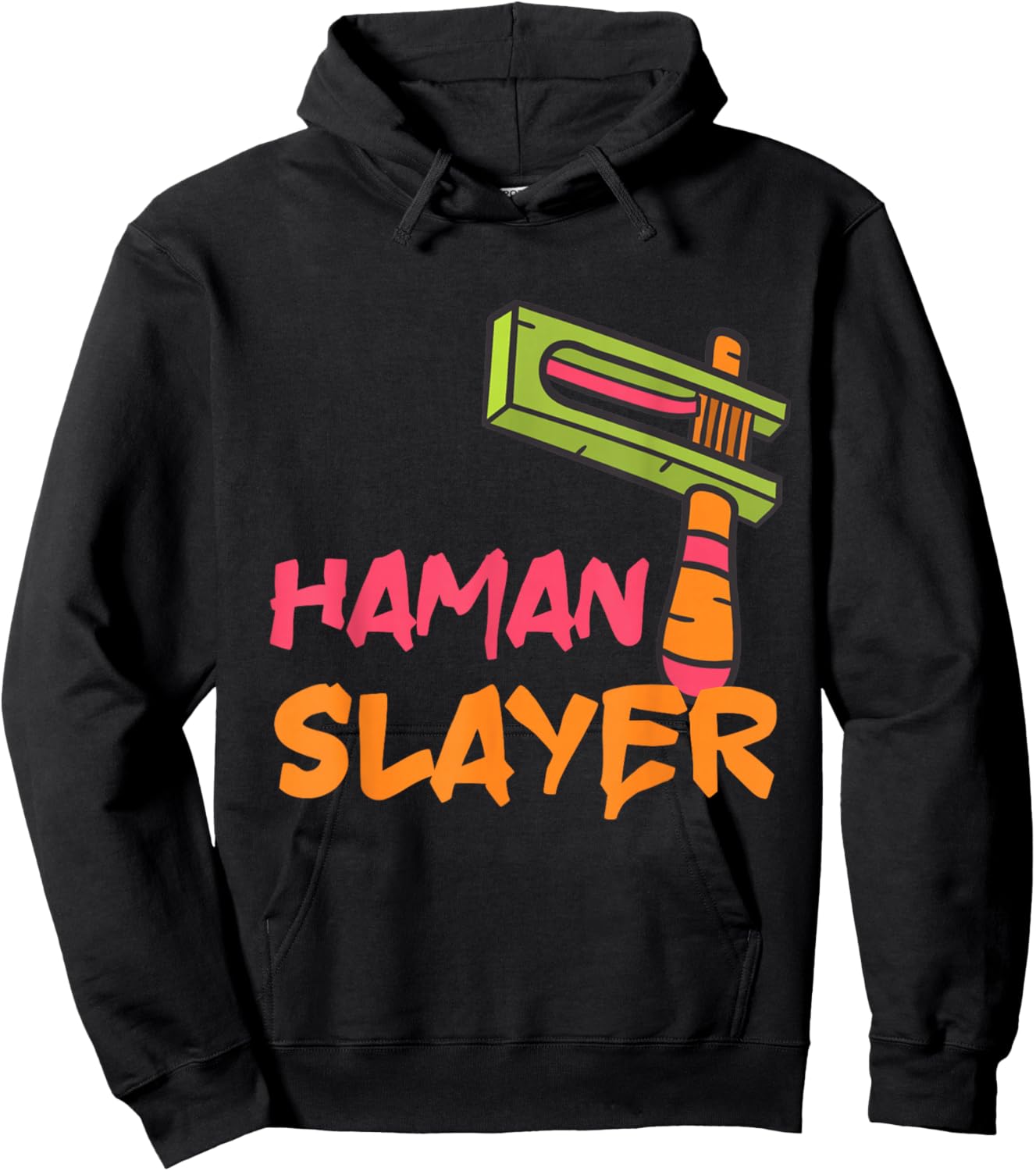 Haman Slayer Happy Purim Grogger Jewish Queen Esther Party Hoodie - Hoodie | Black