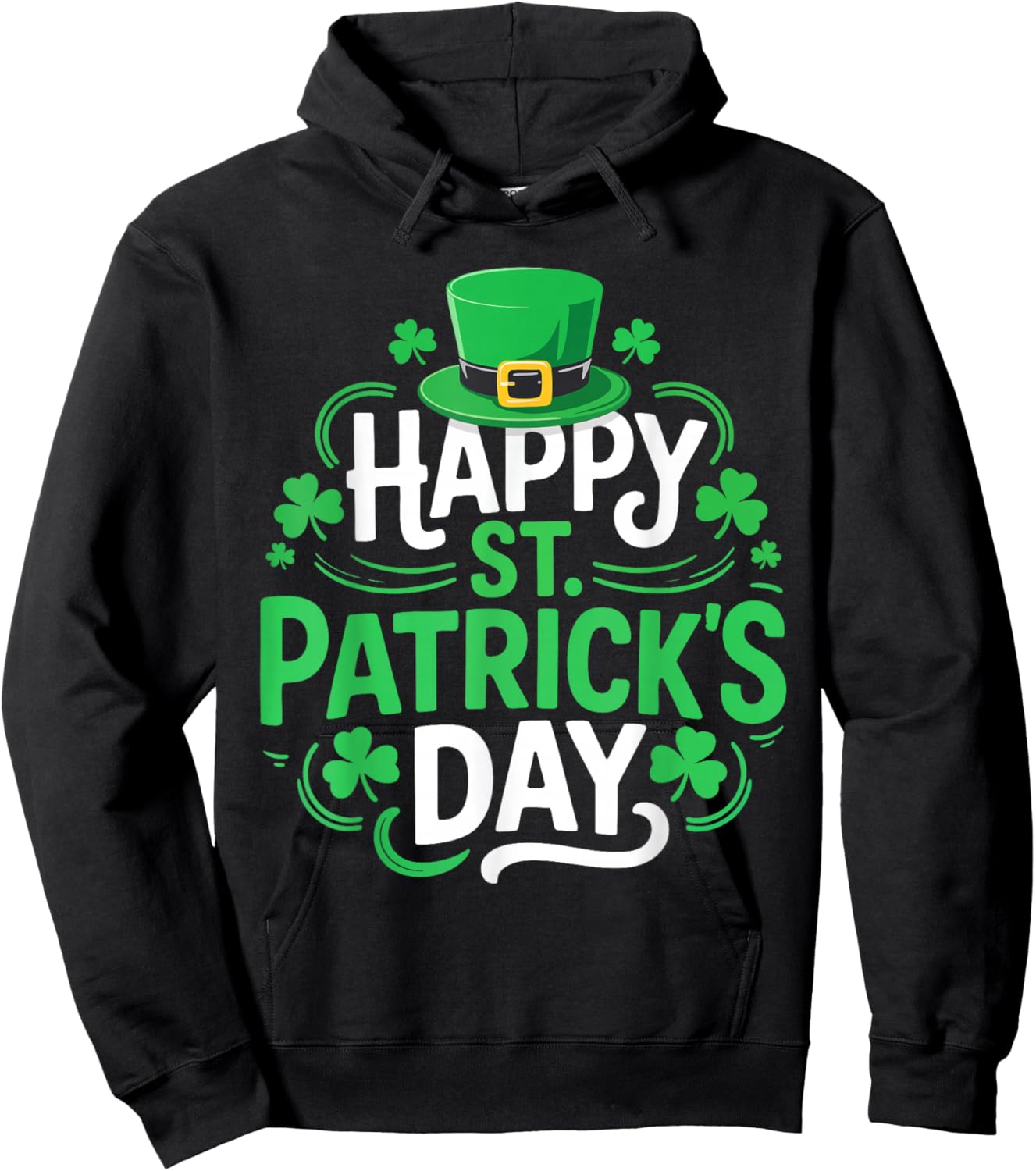 Happy St Patrick's Day Shirt Funny Irish Men Women Kids Hoodie - Hoodie | Black