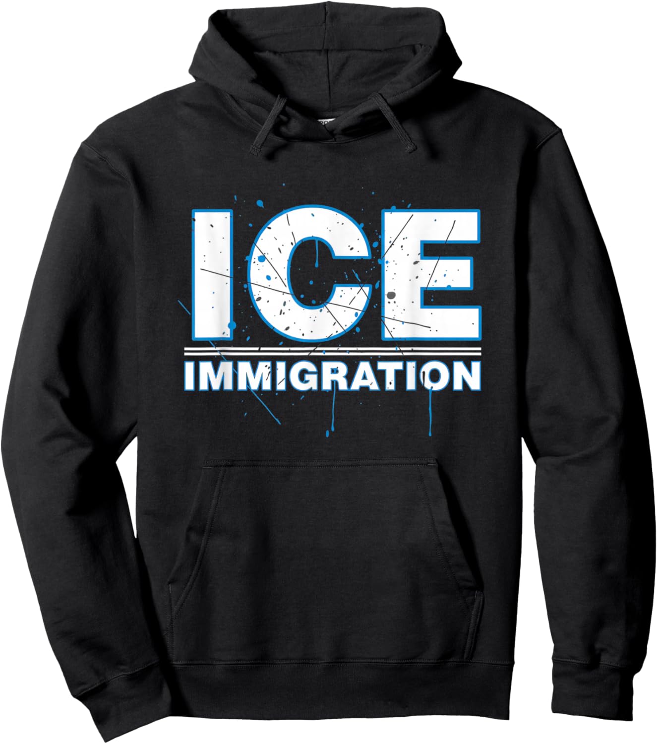 Ice Immigration Funny Political Statement Hoodie - Hoodie | Black