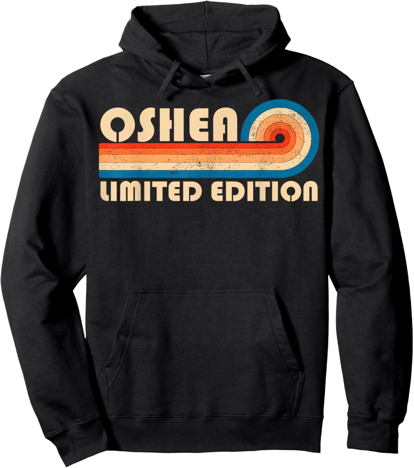 Oshea Retro 70s 80s Sunset Stripe Hoodie - Hoodie | Black