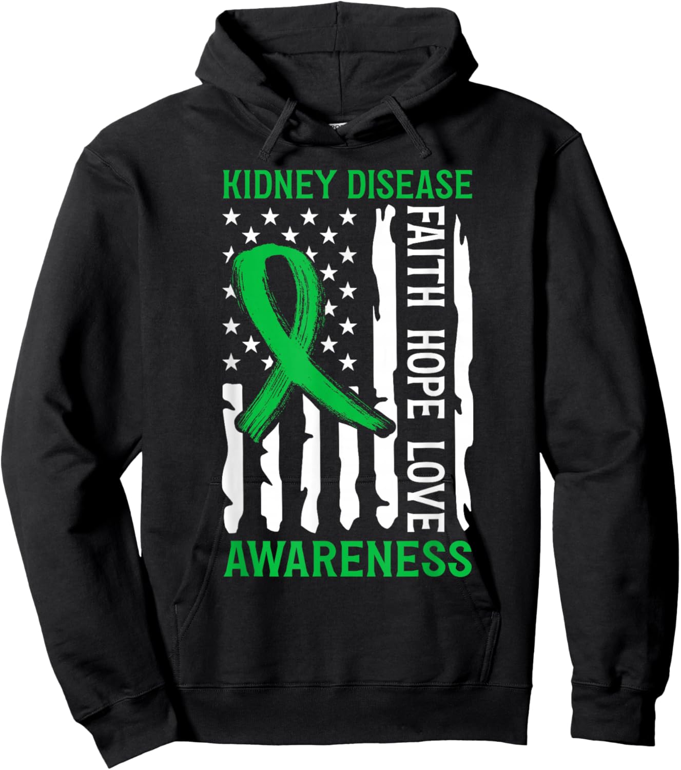 Kidney Disease Awareness US Flag Kidney Disease Survivor Hoodie - Hoodie | Black