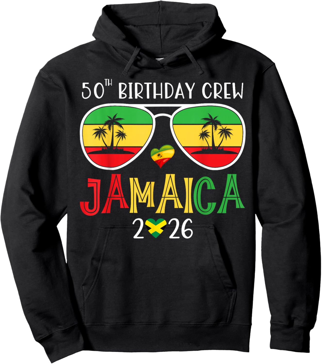 50th Birthday Crew Jamaica 2026 50 Years Old Bday Party Trip Hoodie - Hoodie | Black