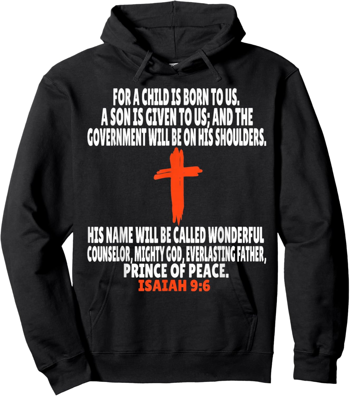 Isaiah 9:6 Bible Verses Scripture Hoodie - Hoodie | Black