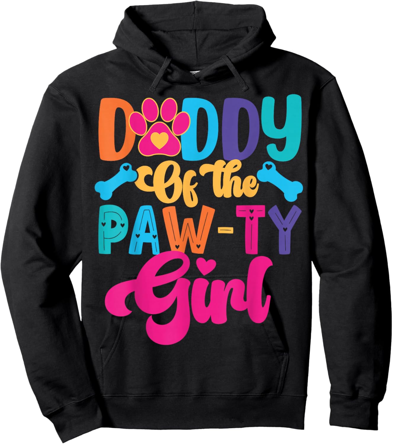 Daddy of The Paw-ty Girl Dog Family Matching Party Hoodie - Hoodie | Black