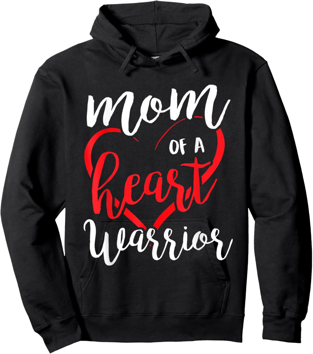 Mom of A Heart Warrior CHD Heart Disease Awareness Month Hoodie - Hoodie | Black