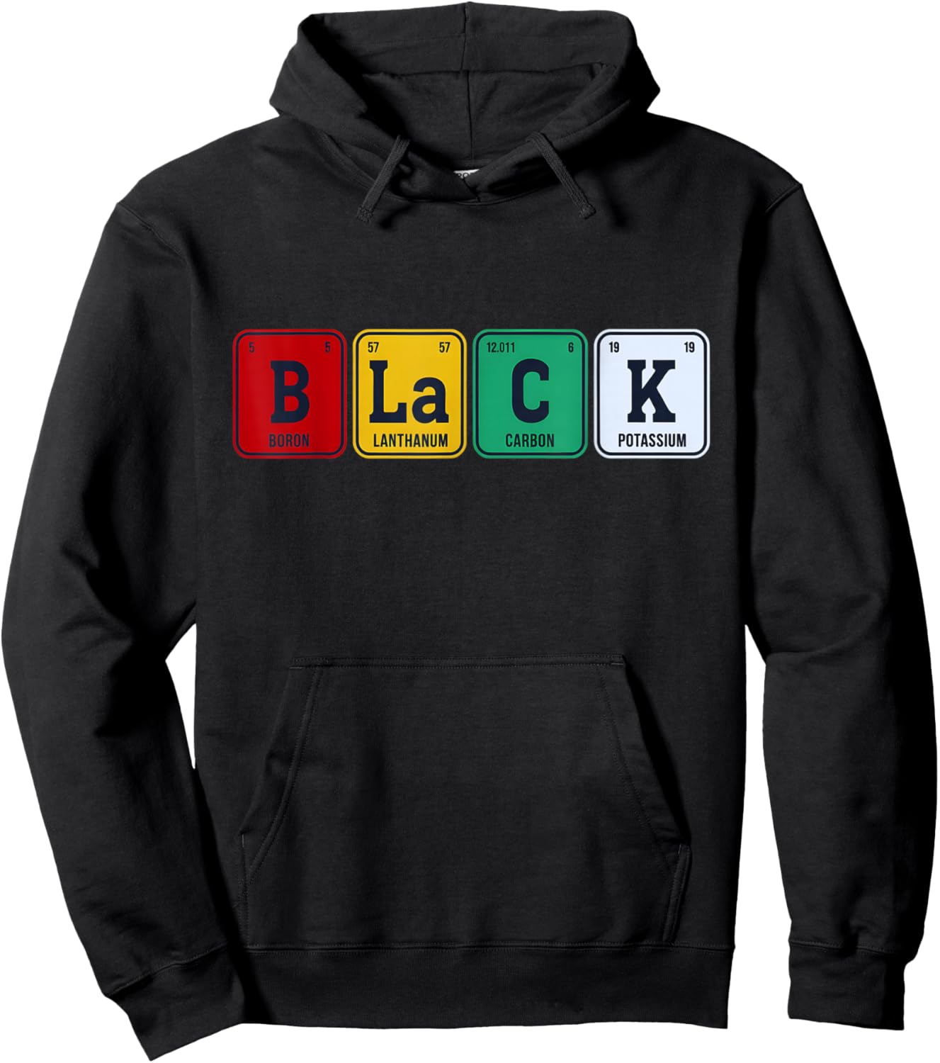 Black History Month Black Periodic Table Elements Hoodie - Hoodie | Black