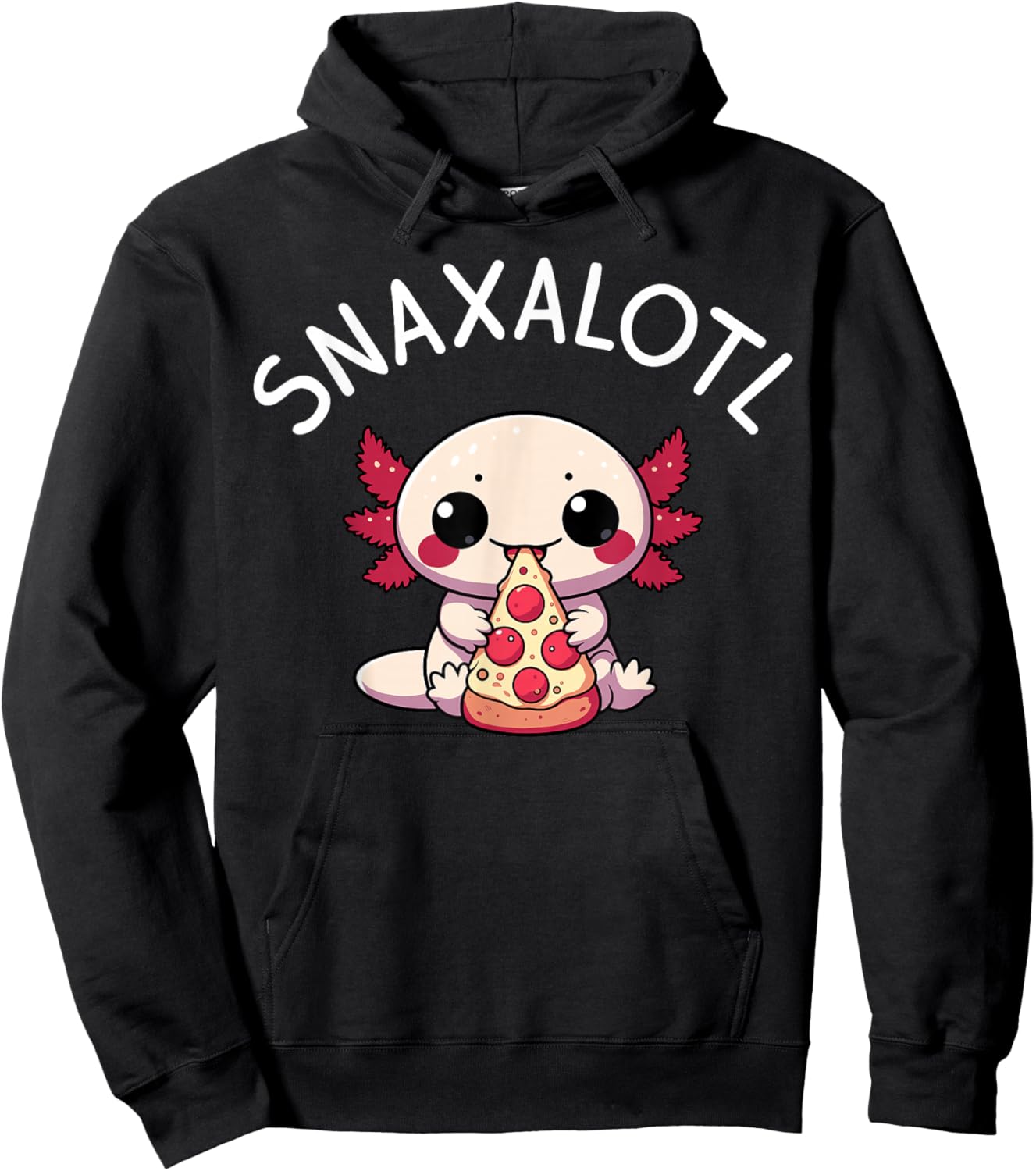 Snaxalotl Pizza Axolotl Funny Hoodie - Hoodie | Black