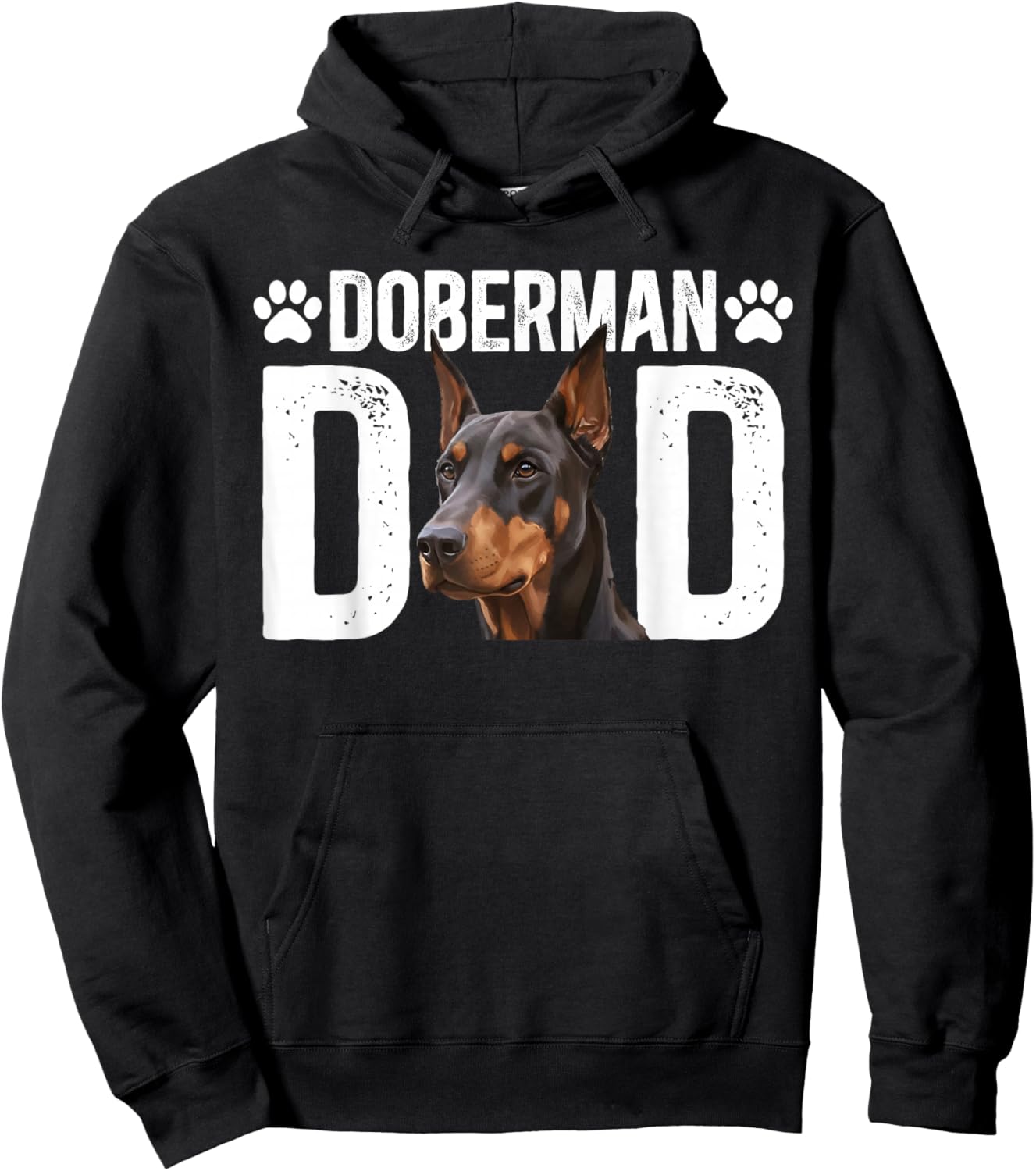 Doberman Dad Proud Dad of A Doberman Pinscher Dad Hoodie - Hoodie | Black