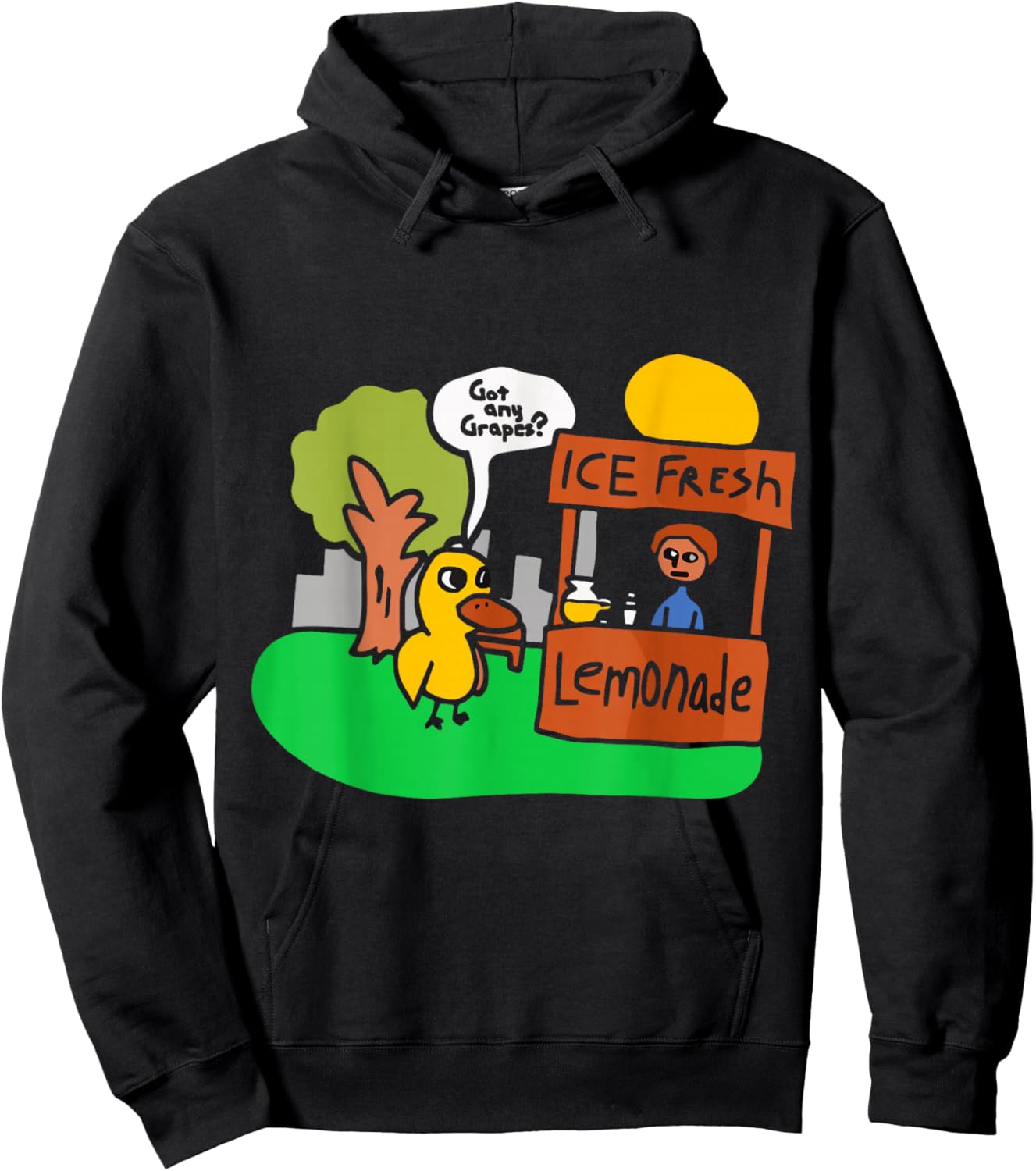 Got Any Grapes Funny Duck Lemonade Cartoon Design Hoodie - Hoodie | Black