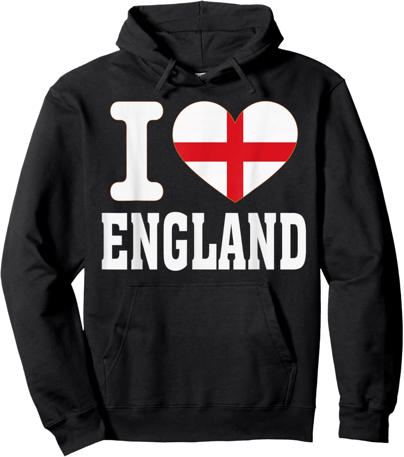 I Love England Heart Souvenir Lovers Pride Travel Hoodie - Hoodie | Black