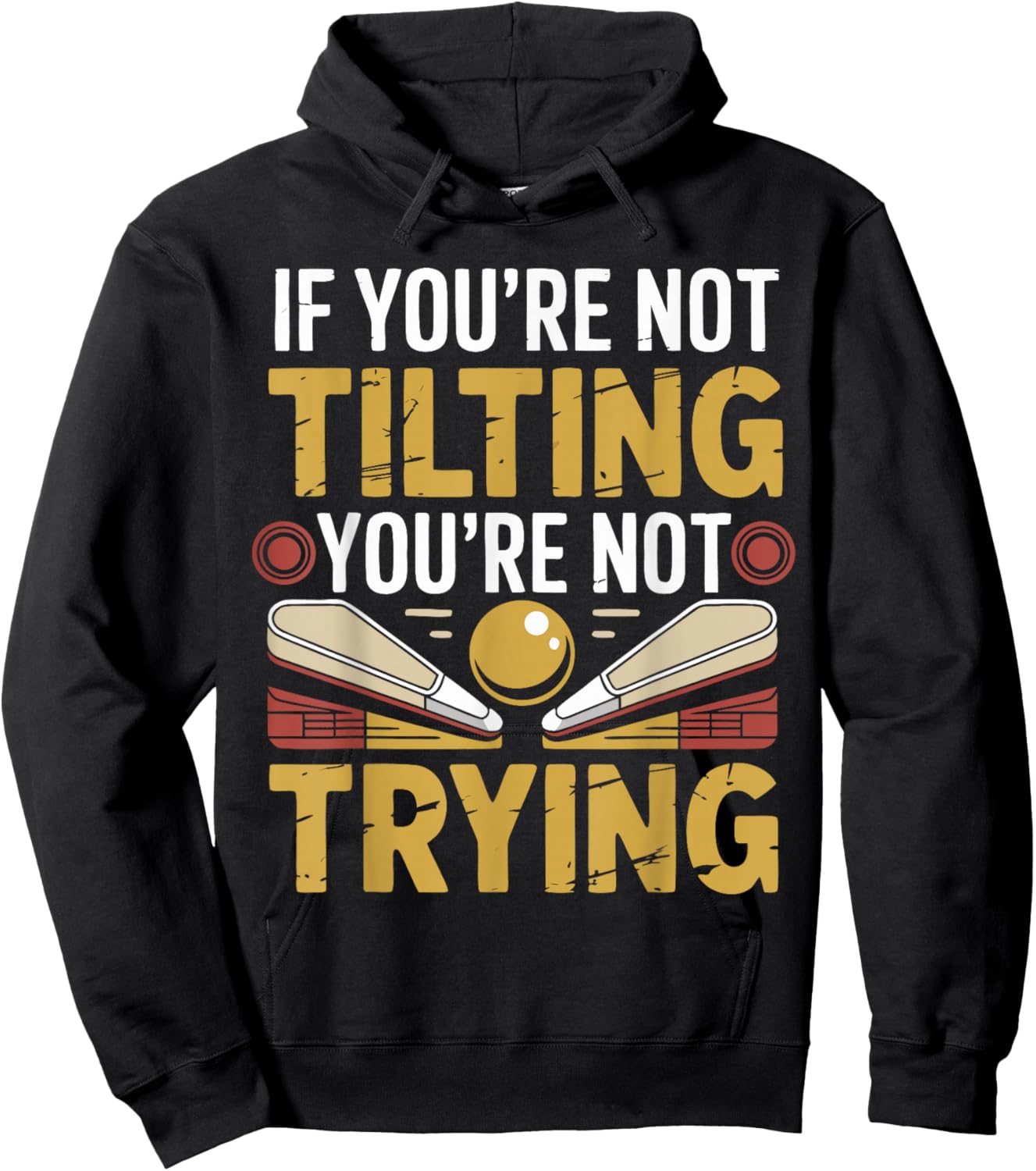 Funny Pinball Player Tilting Arcade Hoodie - Hoodie | Black
