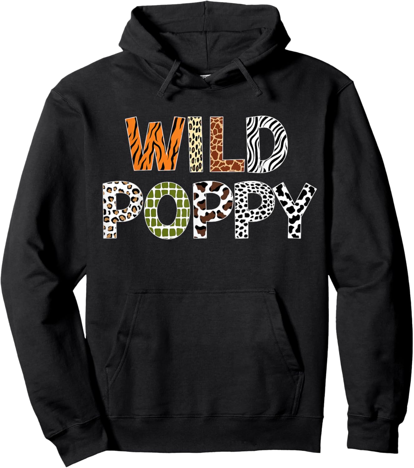 Wild Poppy Jungle Safari Party Animal Print Matching Family Hoodie - Hoodie | Black