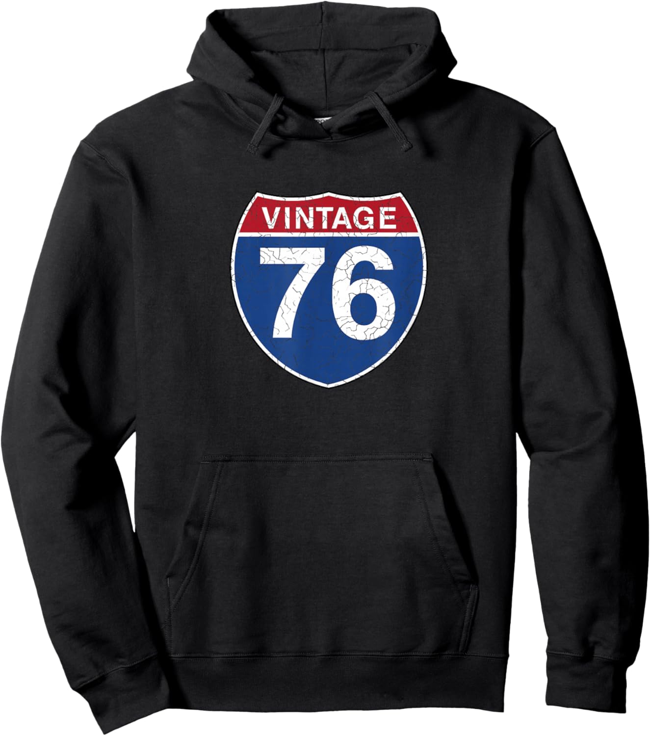 76 Vintage 50th Birthday Gift Ideas 1976 Road Sign Hoodie - Hoodie | Black