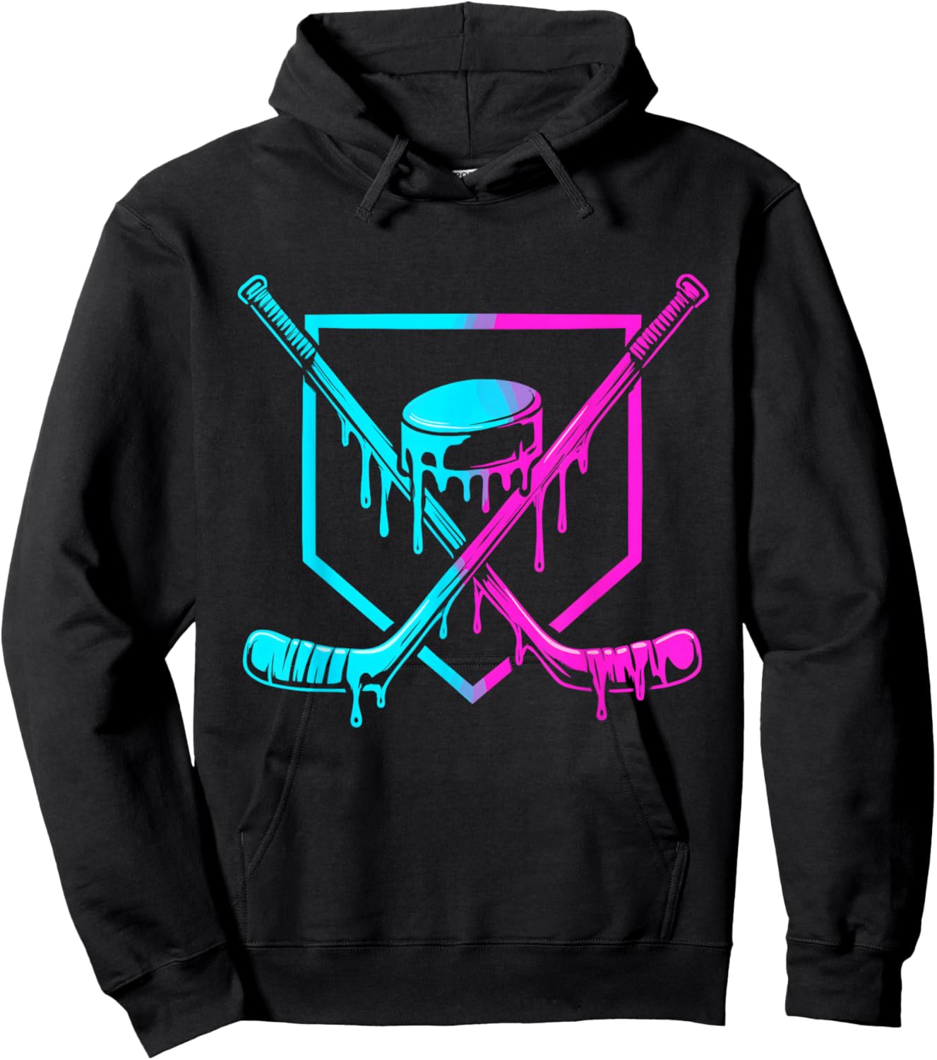 Hockey Drip for Boys Ice Cream Drip Youth Boys Hockey Kids Hoodie - Hoodie | Black